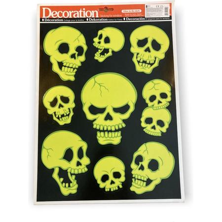 Halloween raamstickers | scary skulls  I *Glow in the Dark*